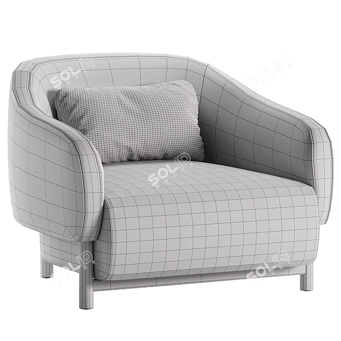 Elegant Audrey Feather Armchair 3D model image 7