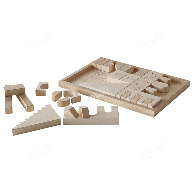 Fitwood Wooden Building Blocks 3D model image 2