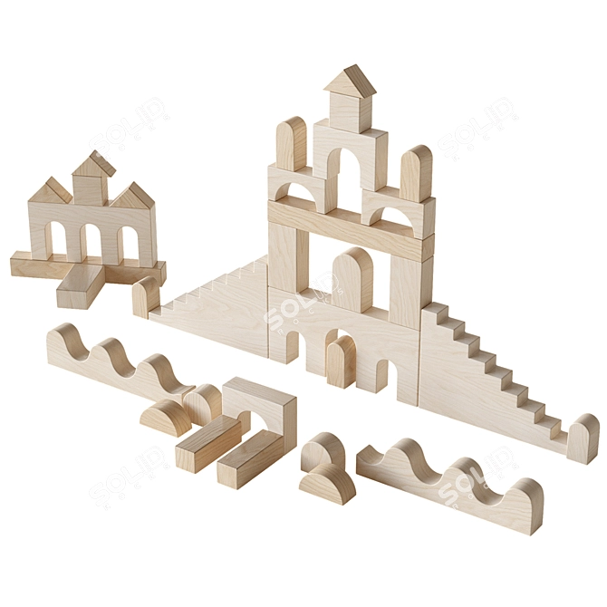 Fitwood Wooden Building Blocks 3D model image 3