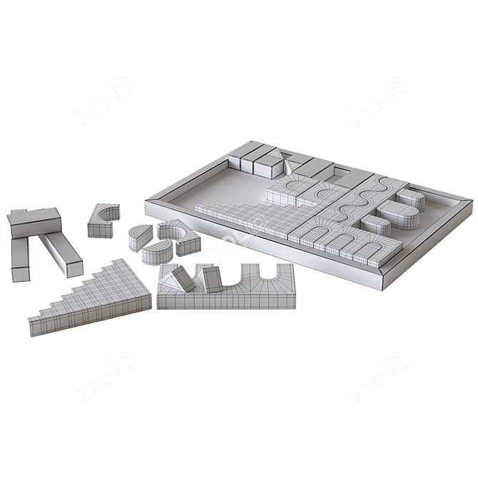 Fitwood Wooden Building Blocks 3D model image 6