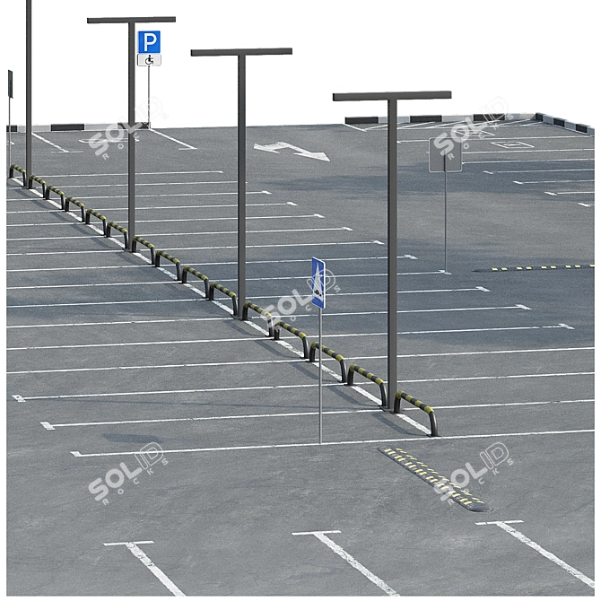 Corona DistanceMap Car Park 3D model image 4