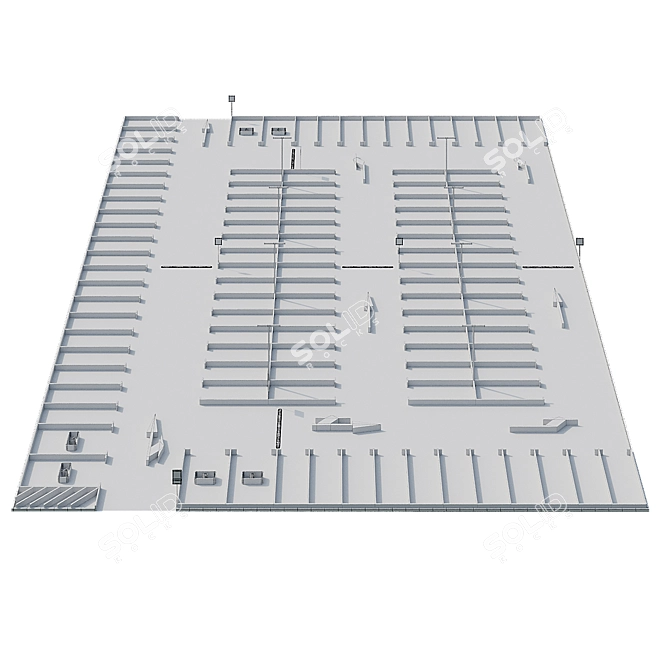 Corona DistanceMap Car Park 3D model image 5