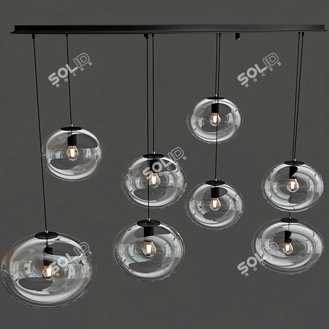 Galaxy Pendant Lamp: Elegant Illumination 3D model image 3