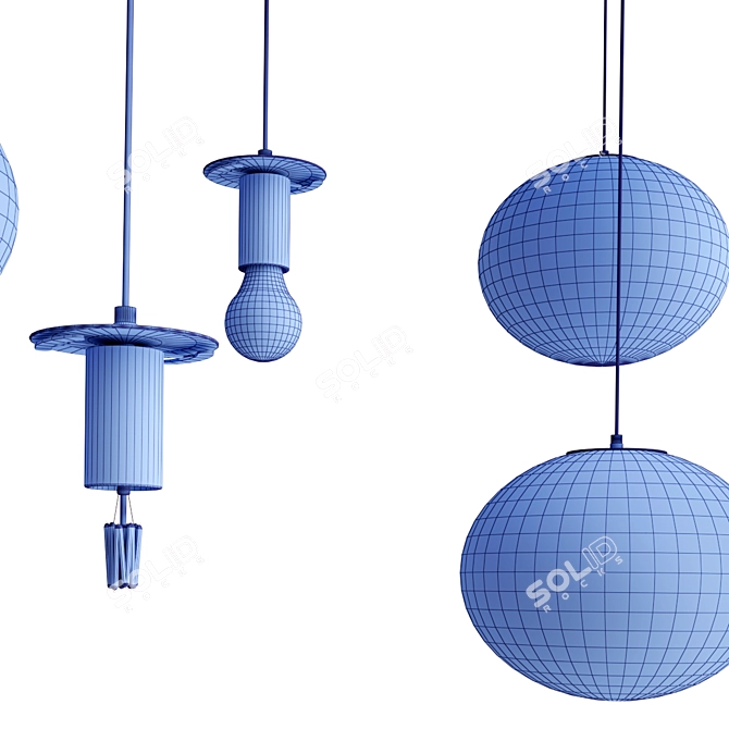 Galaxy Pendant Lamp: Elegant Illumination 3D model image 6