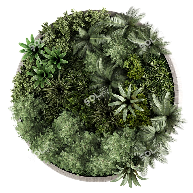 Designer Circle Wall Plant Frame 3D model image 3