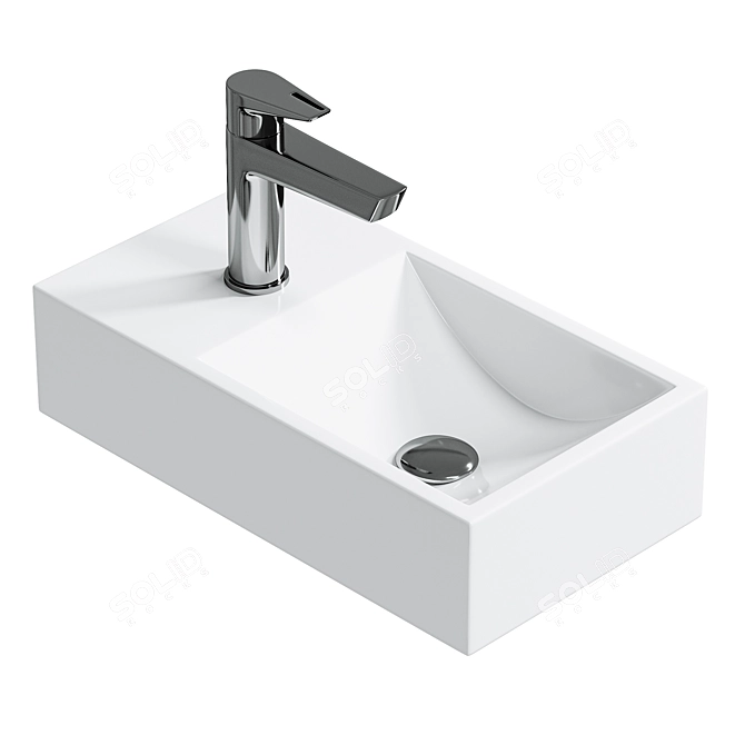 Modern Wall Mounted Washbasin - Brenstain BA18 3D model image 1