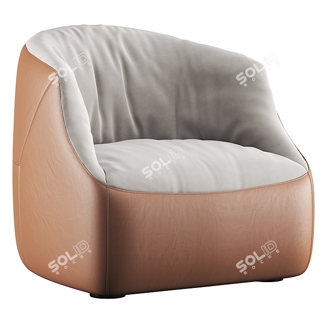 Unique Blob Armchair Design 3D model image 1