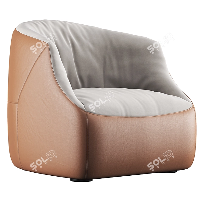 Unique Blob Armchair Design 3D model image 3