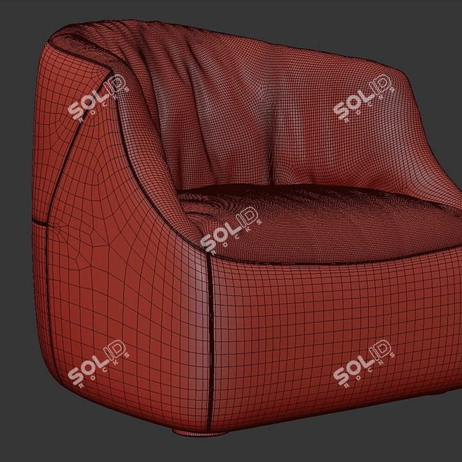 Unique Blob Armchair Design 3D model image 5