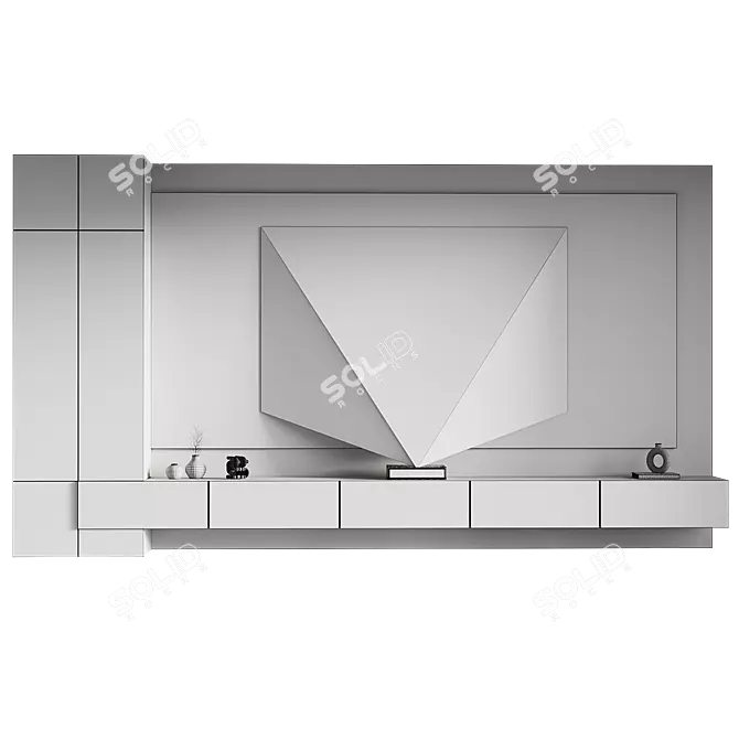 Modern TV Wall Mount Set 3D model image 4