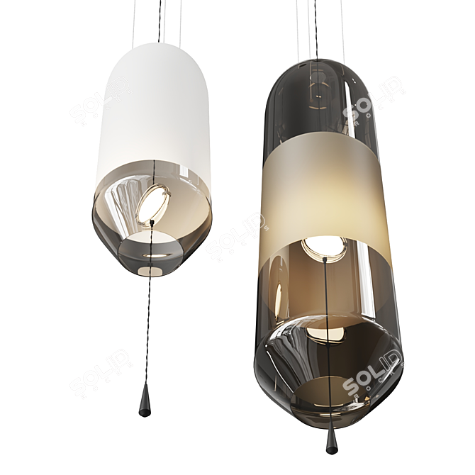  Hand-Blown Glass Pendant Light 3D model image 2