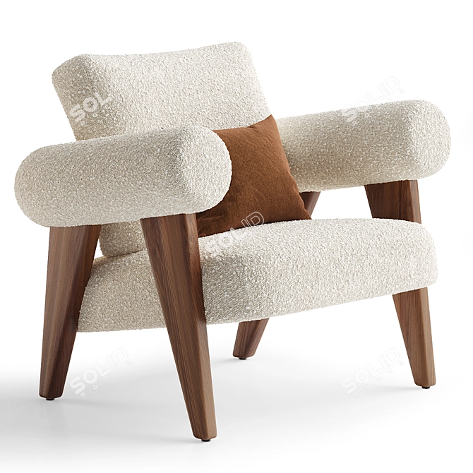 Modern Luxury Ghibli Armchair 3D model image 1