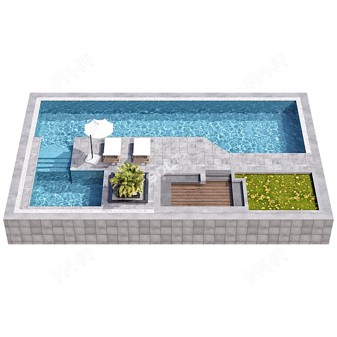 Modern Pool No110 - VRay & Corona 3D model image 2