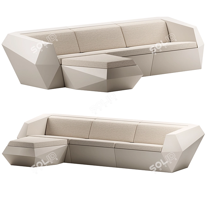 Vondom FAZ 4 Modular Sofa 3D model image 1