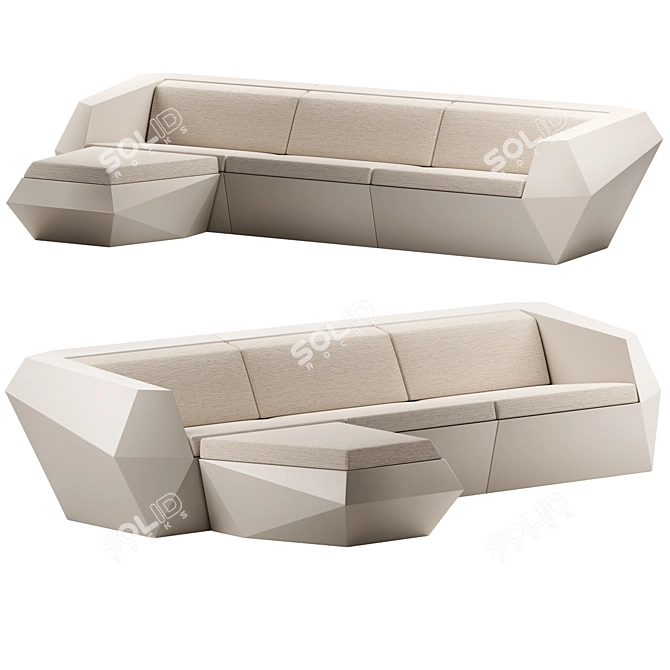 Vondom FAZ 4 Modular Sofa 3D model image 4