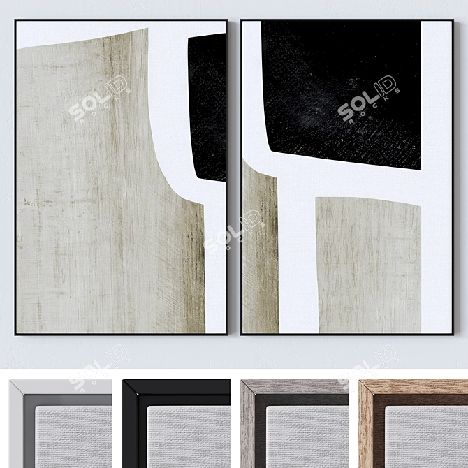 Bump Canvas Wall Art Set 3D model image 2