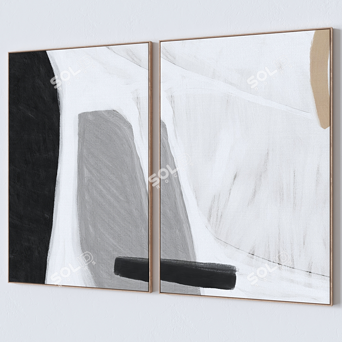 Bump Canvas Wall Art Set 3D model image 4