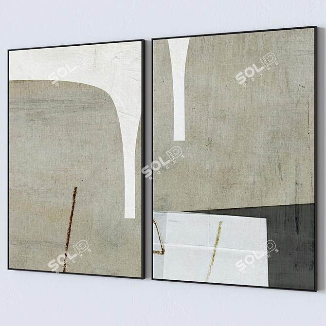 Bump Canvas Wall Art Set 3D model image 5