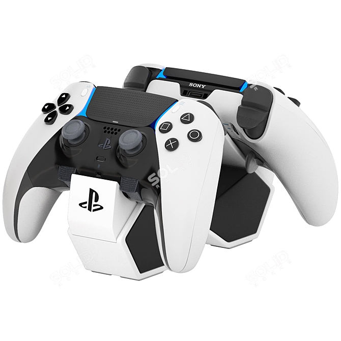 Dual Charging Station for PS5 3D model image 1