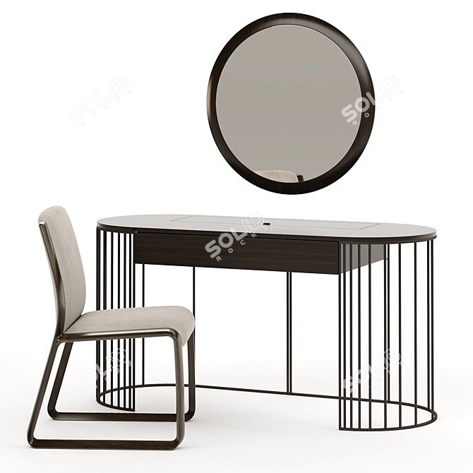 Elegant Doppler Dressing Table Set 3D model image 2