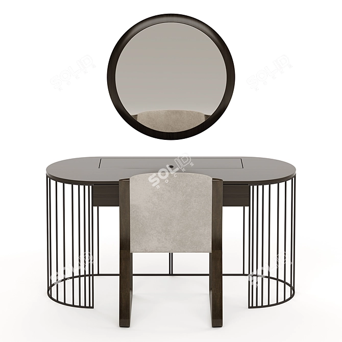 Elegant Doppler Dressing Table Set 3D model image 3