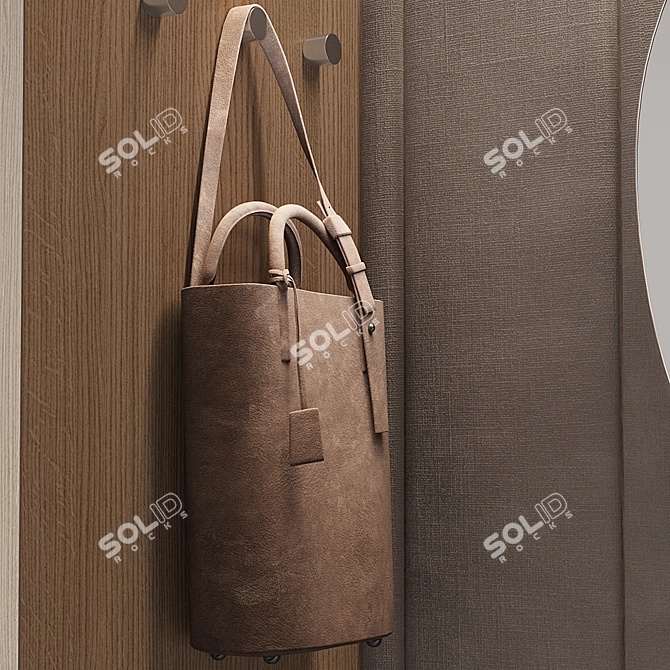 Modern Hallway Set with Mirror 3D model image 3