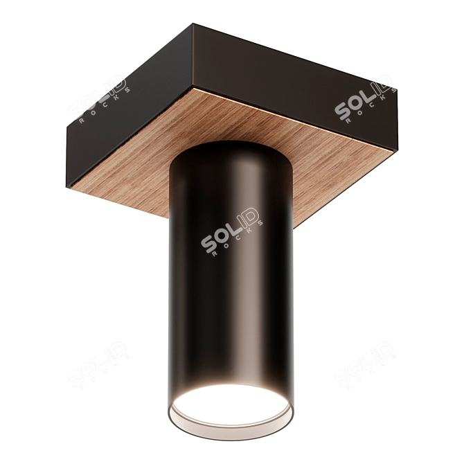 Elegant Wood Ceiling Light 3D model image 1