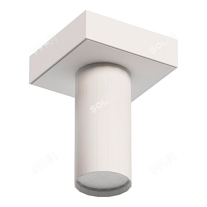 Elegant Wood Ceiling Light 3D model image 2