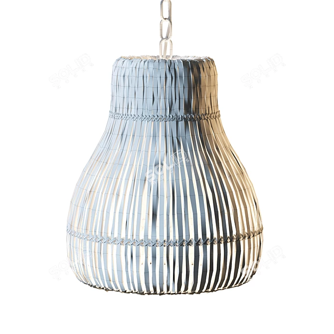 Natural Rattan Bottle Neck Pendant 3D model image 2