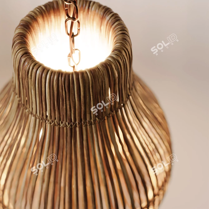 Natural Rattan Bottle Neck Pendant 3D model image 3