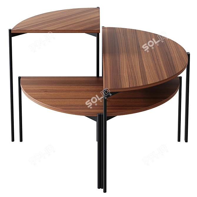 Lign Roset Quadran Occasional Tables Set 3D model image 1