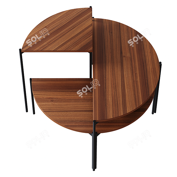 Lign Roset Quadran Occasional Tables Set 3D model image 2