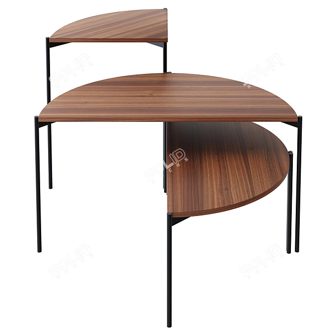 Lign Roset Quadran Occasional Tables Set 3D model image 3