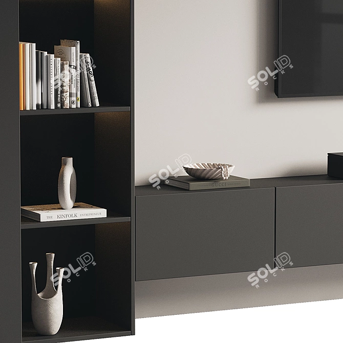 Modern TV Wall Set 3D 3D model image 3