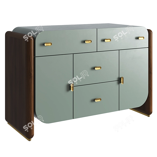 Sleek Eucalyptus Buffet Display 3D model image 1