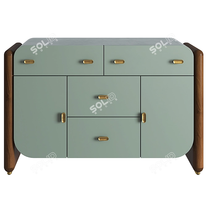 Sleek Eucalyptus Buffet Display 3D model image 2