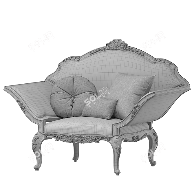 Luxury Italian Armchair 733 by Andrea Fanfani 3D model image 6