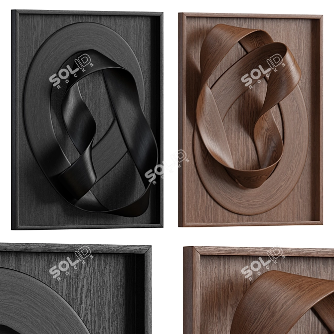 Wooden Wall Art Decor Piece 3D model image 1