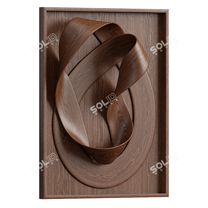 Wooden Wall Art Decor Piece 3D model image 2