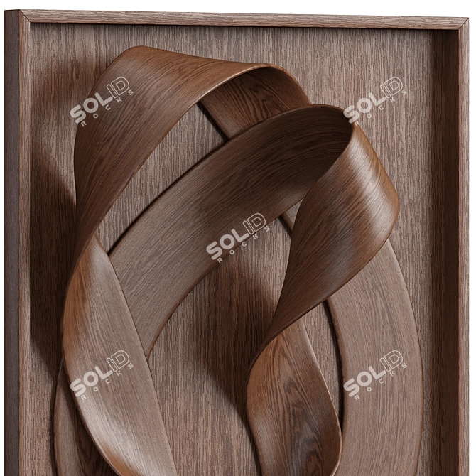 Wooden Wall Art Decor Piece 3D model image 4