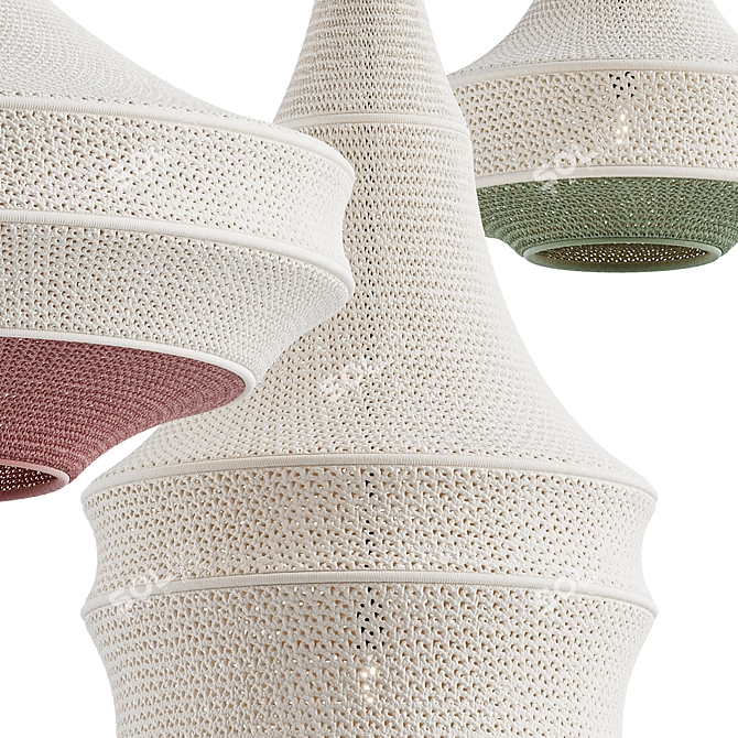  Handcrafted Crochet Pendant Lamp 3D model image 4