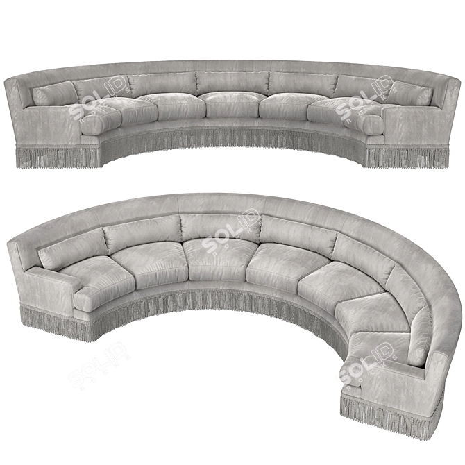 Luxurious Baker Yves U Sofa 3D model image 1