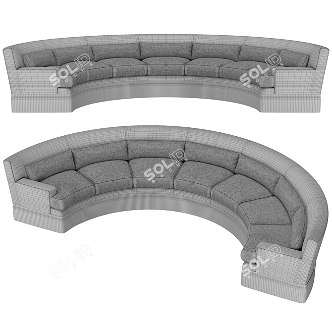 Luxurious Baker Yves U Sofa 3D model image 2