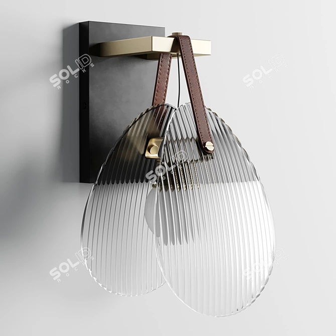 Sleek Conch Wall Light 3D model image 2