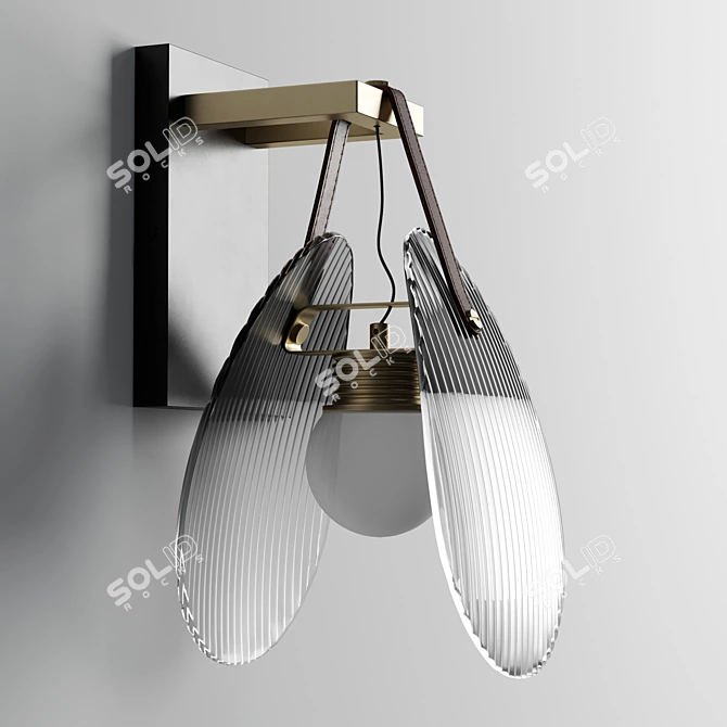 Sleek Conch Wall Light 3D model image 3