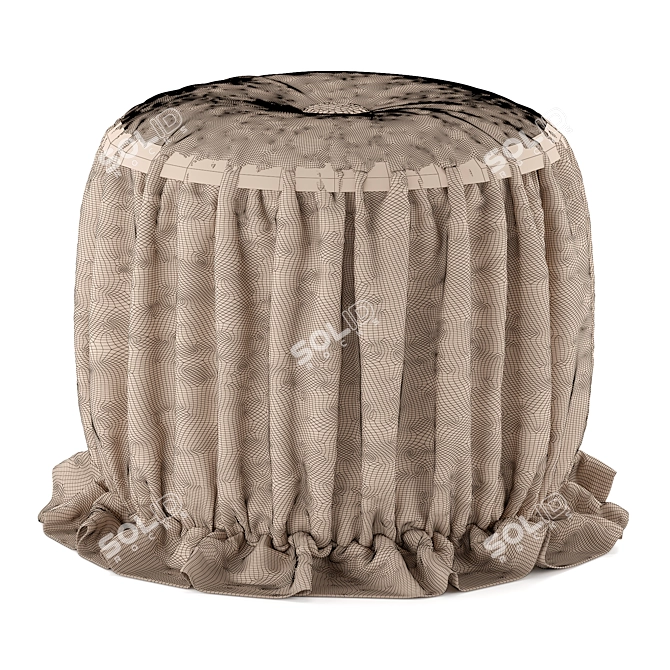 Emozioni Collection Fur Pouf 3D model image 2