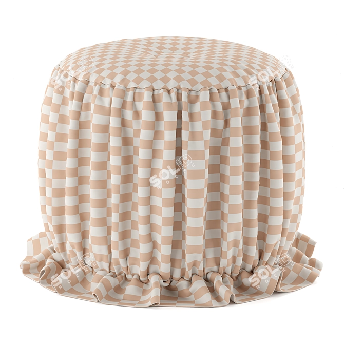 Emozioni Collection Fur Pouf 3D model image 3