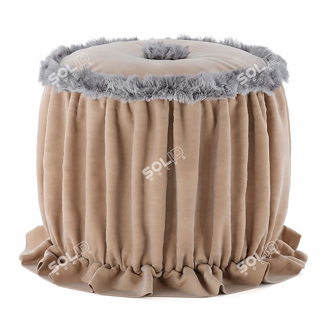 Emozioni Collection Fur Pouf 3D model image 4