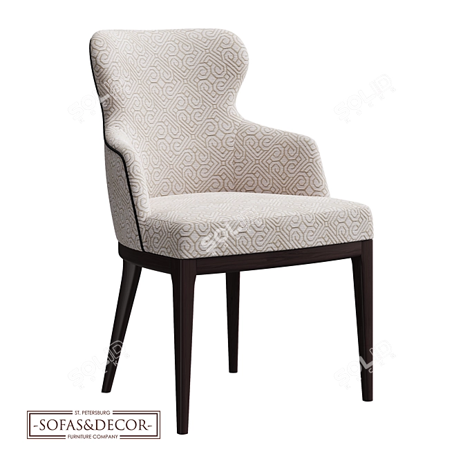 Customizable Ergonomic Dining Chair 3D model image 1