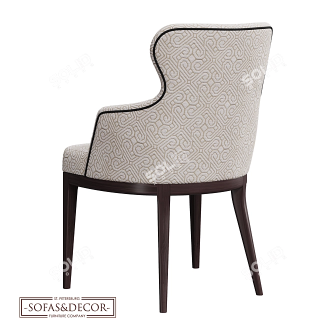 Customizable Ergonomic Dining Chair 3D model image 2